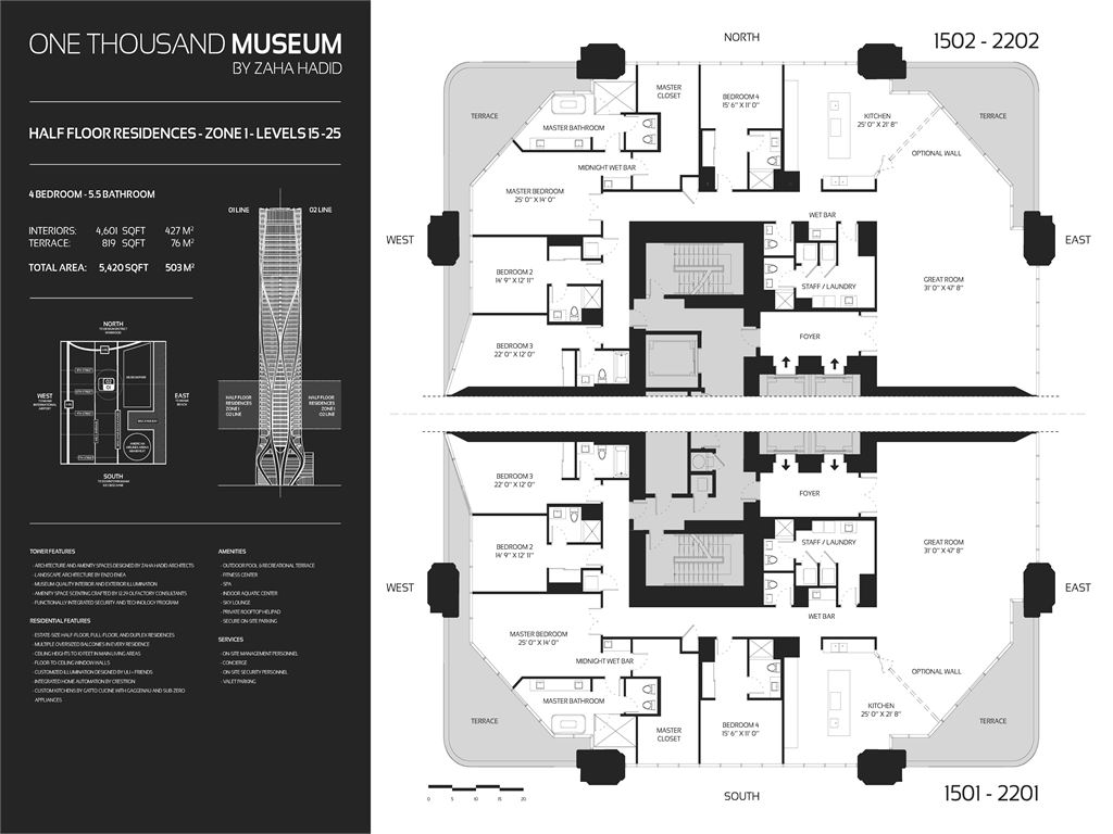 1000 Museum - Unit #Townhouse 1002-Level 10-11 with 8060 SF