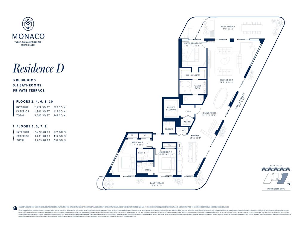 Monaco Yacht Club Residences - Unit #Residence D with 2422 SF