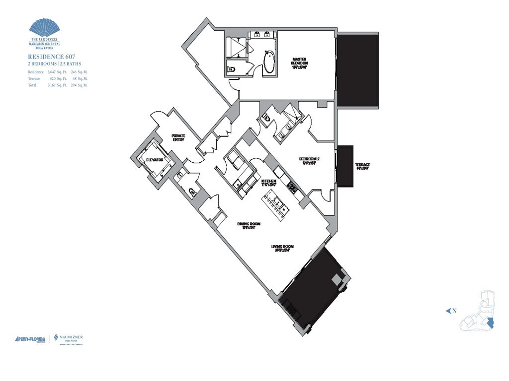 Residences at Mandarin Oriental Boca Raton - Unit #607 with 2647 SF