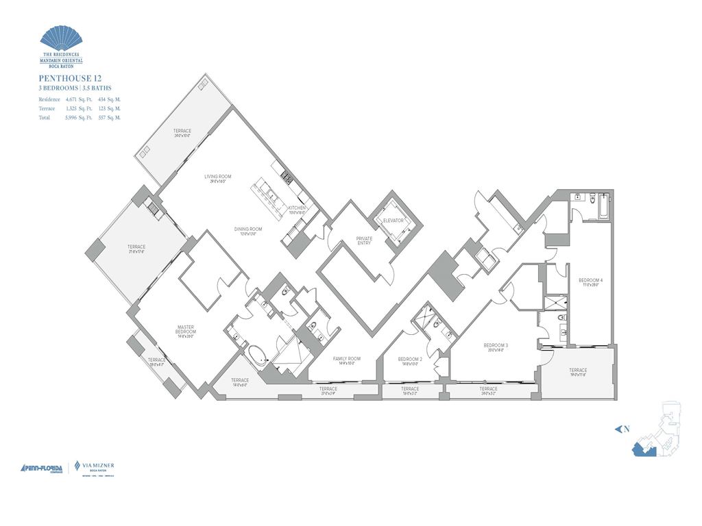 Residences at Mandarin Oriental Boca Raton - Unit #PH-12 with 4671 SF
