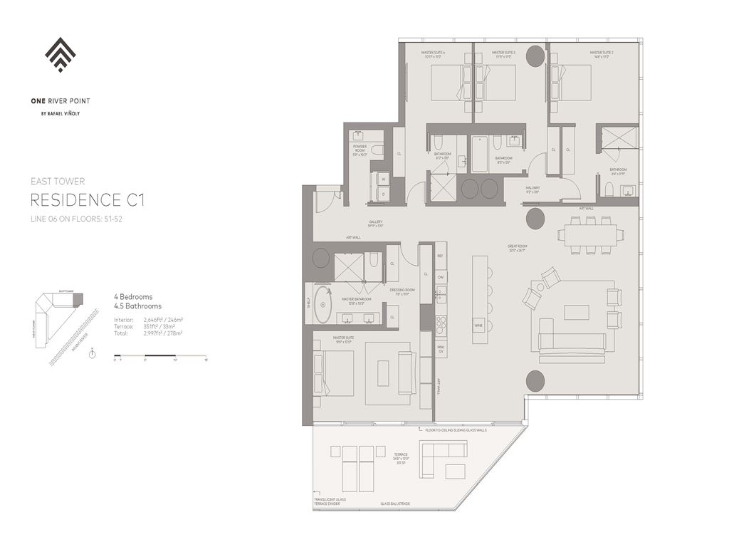 One River Point - Unit #06-E-Floors-51-52 with 2646 SF