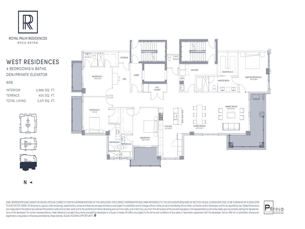Royal Palm Residences - Unit #West 606 with 2966 SF