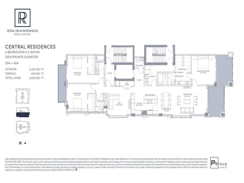 Royal Palm Residences - Unit #Central 304+404 with 2425 SF