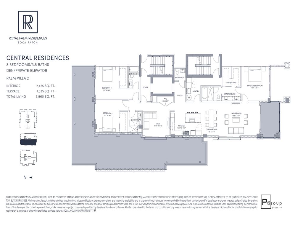 Royal Palm Residences - Unit #Central Palm Villa 2 with 2425 SF