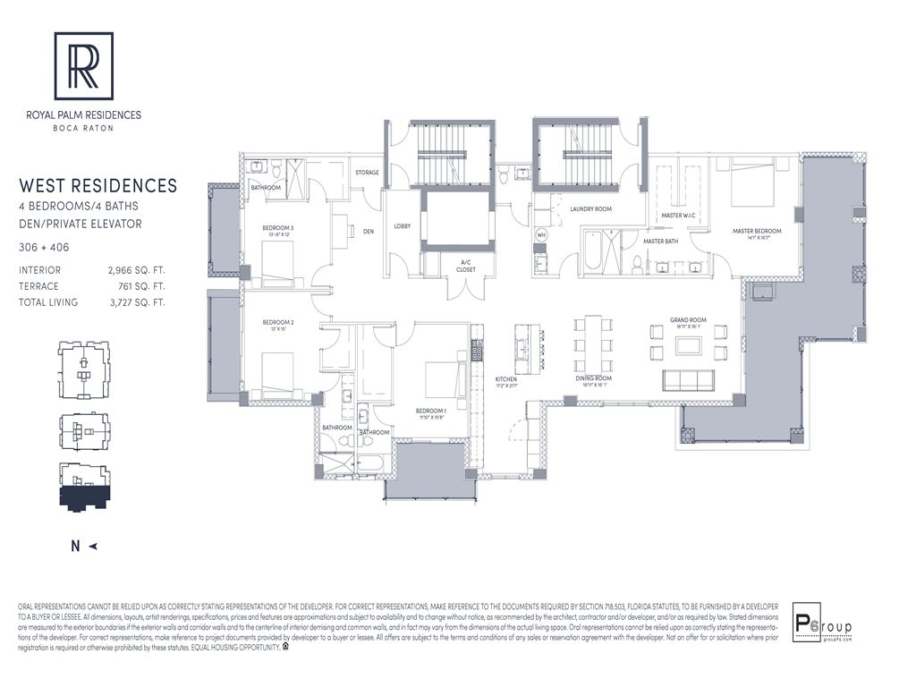 Royal Palm Residences - Unit #West 306+406 with 2966 SF