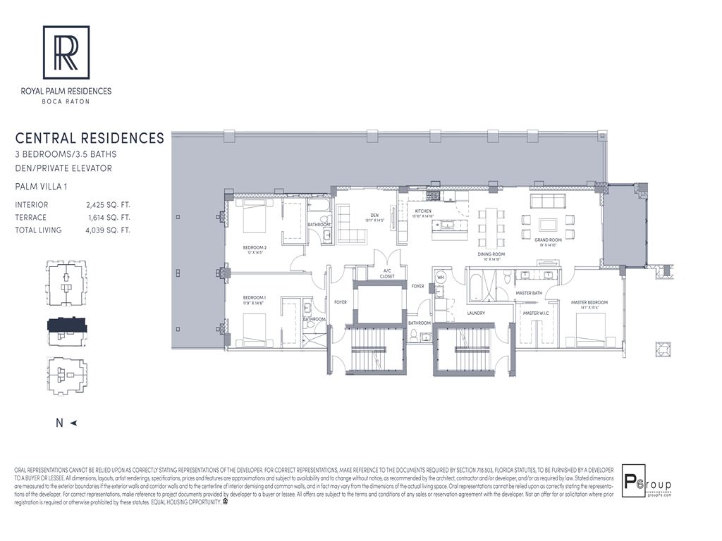 Royal Palm Residences - Unit #Central Palm Villa 1 with 2425 SF