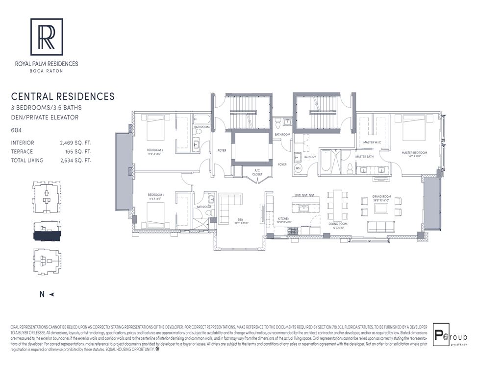 Royal Palm Residences - Unit #Central 604 with 2469 SF