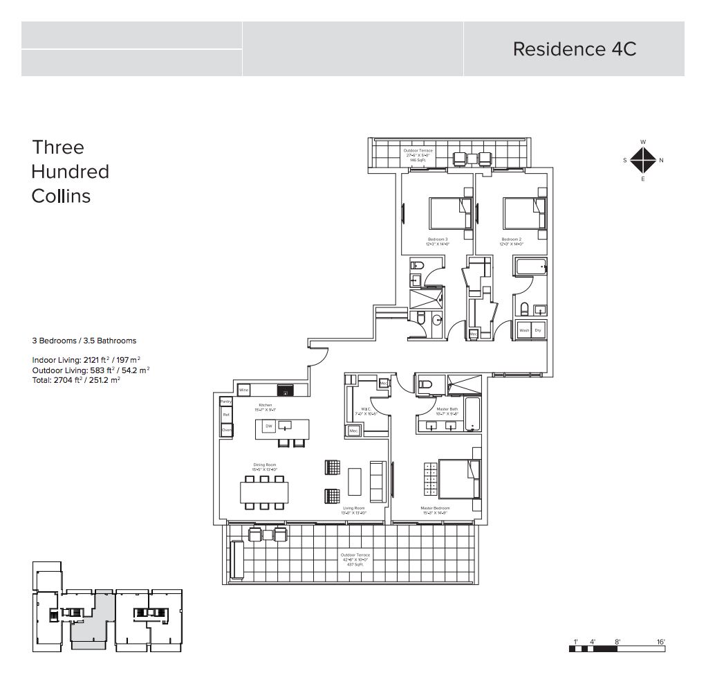Three Hundred Collins - Unit #4C with 2121 SF