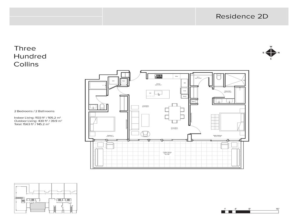 Three Hundred Collins - Unit #2D with 1133 SF