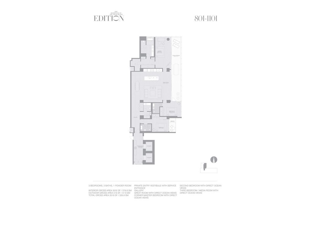 EDITION Miami Beach Residences - Unit #801-1101 with 3002 SF