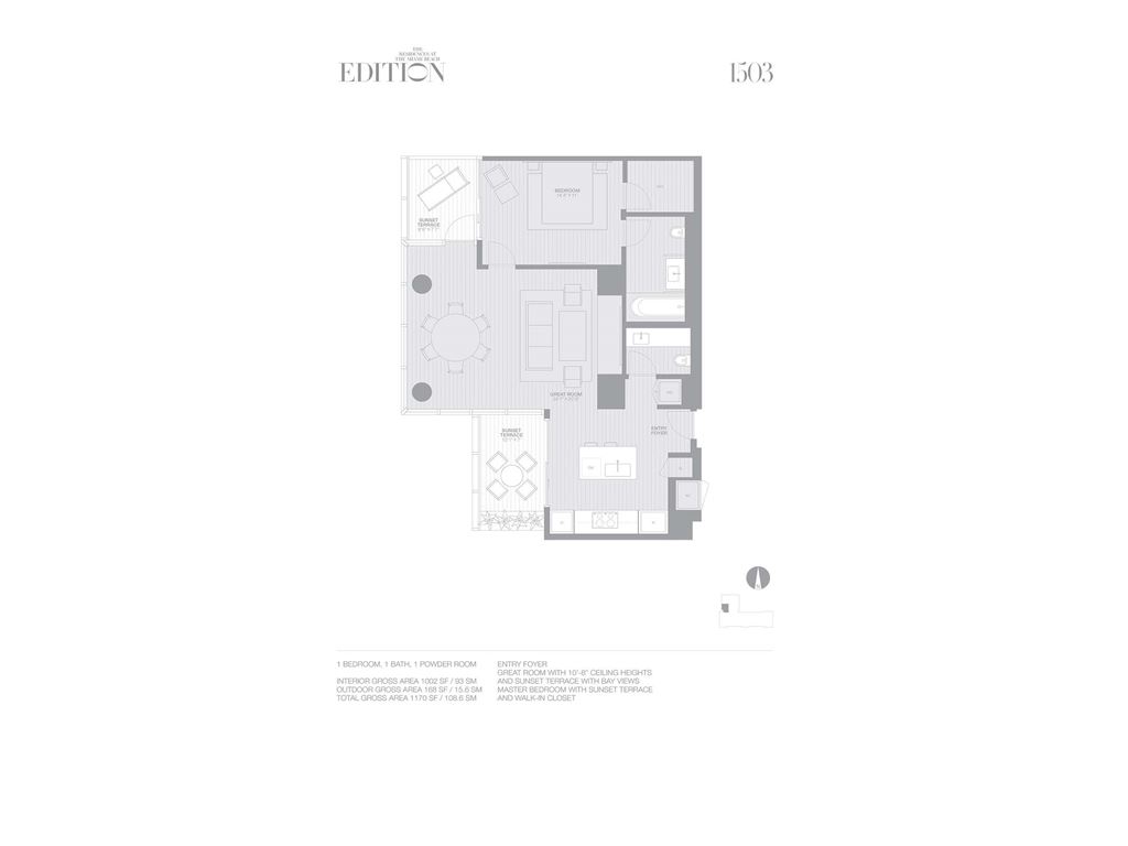 EDITION Miami Beach Residences - Unit #1503 with 1002 SF