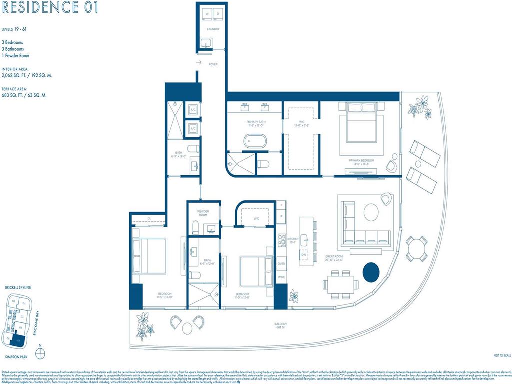 Cipriani Residences Miami - Unit #01 B LVL 19-61 with 2062 SF