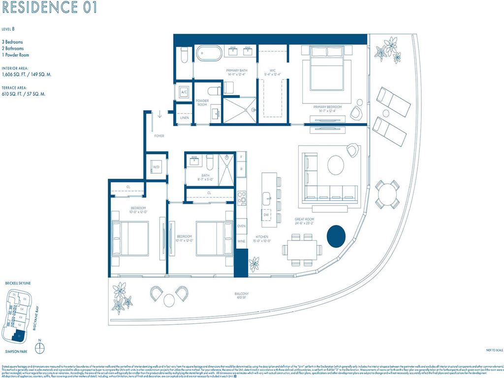 Cipriani Residences Miami - Unit #01 LVL 8 with 1606 SF