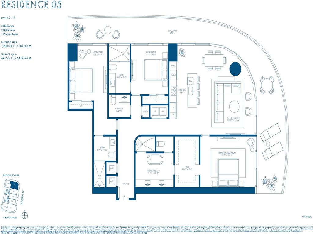 Cipriani Residences Miami - Unit #05 LVL 8 with 1606 SF