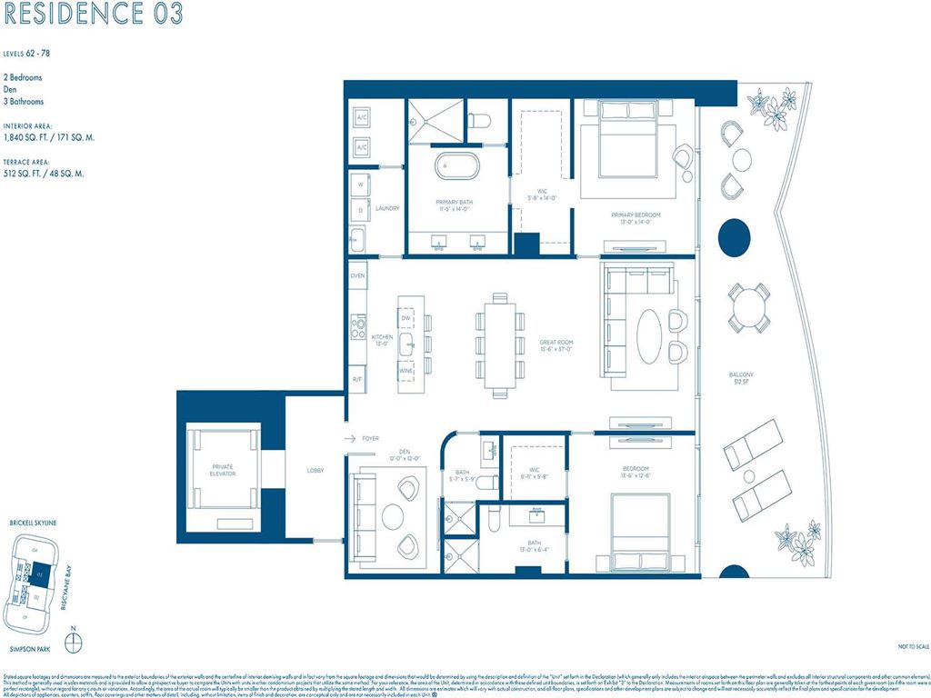 Cipriani Residences Miami - Unit #03 B LVL 19-61 with 1970 SF
