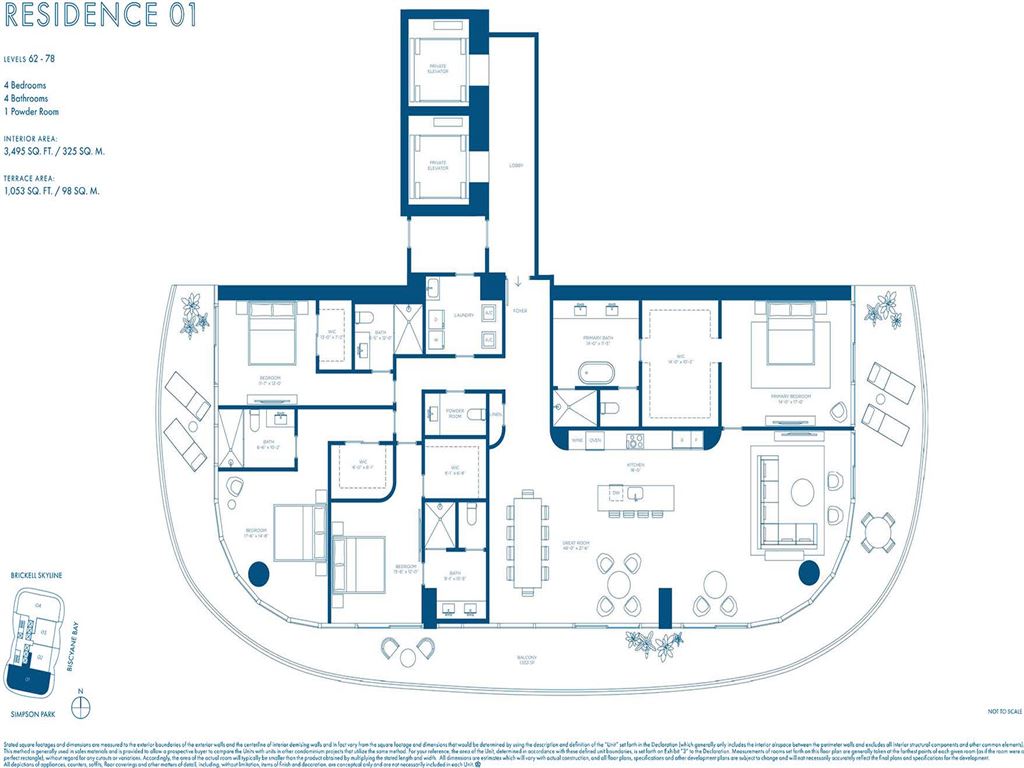 Cipriani Residences Miami - Unit #01 C LVL 62-78 with 3495 SF