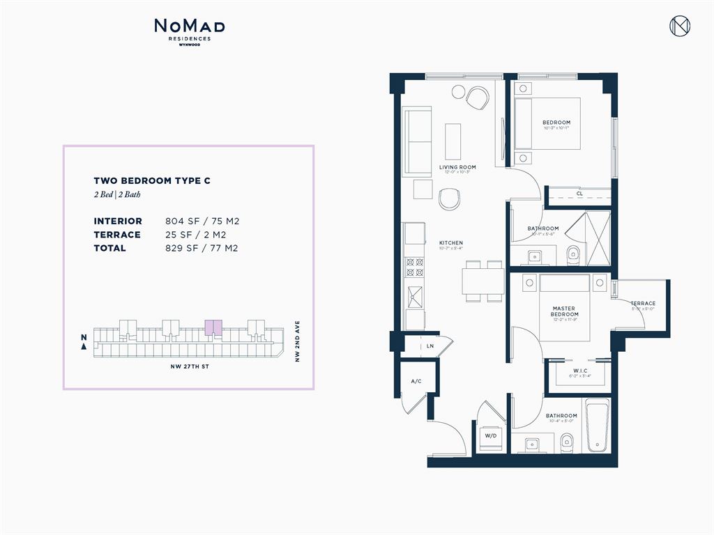 NoMad Wynwood - Unit #Two Bedroom C with 804 SF