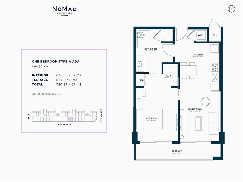 NoMad Wynwood - Unit #One Bedroom A ADA with 638 SF