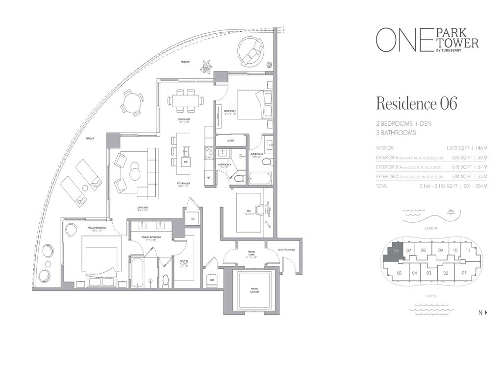ONE Park Tower by Turnberry - Unit #Line 06, 11 with 1572 SF