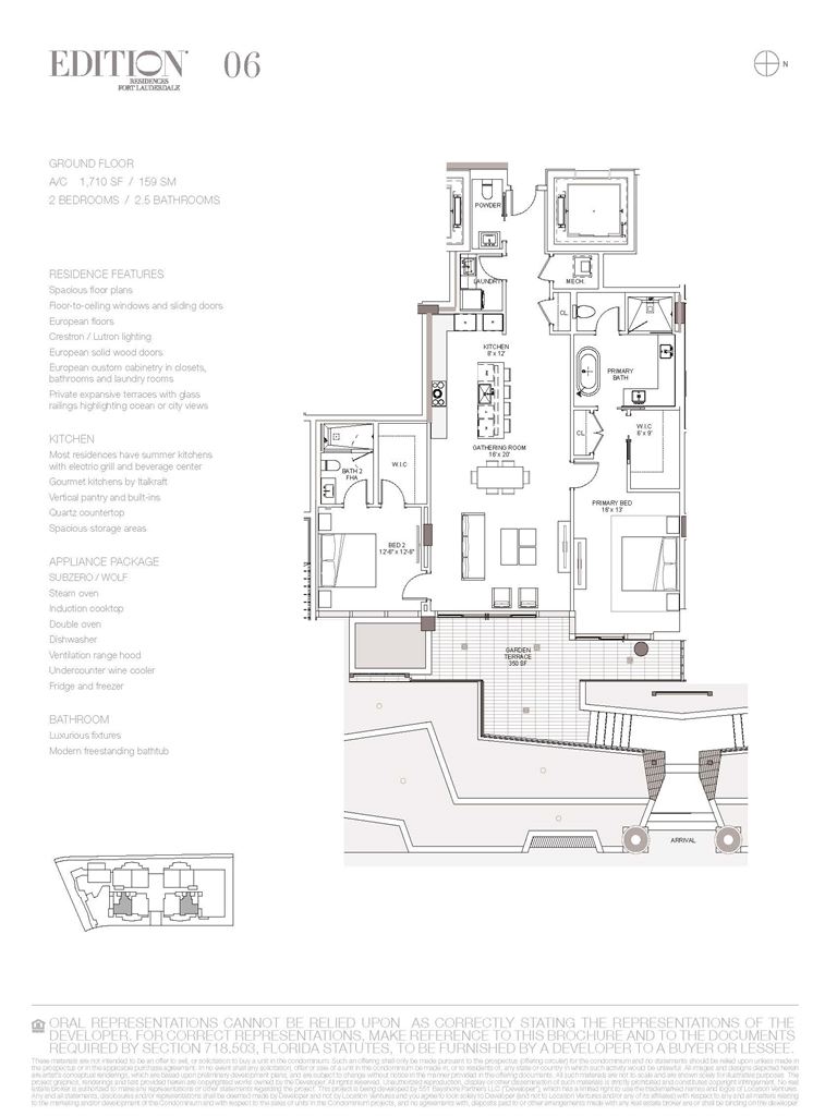 EDITION Fort Lauderdale Residences - Unit #Villa 06 - Ground Floor with 1710 SF