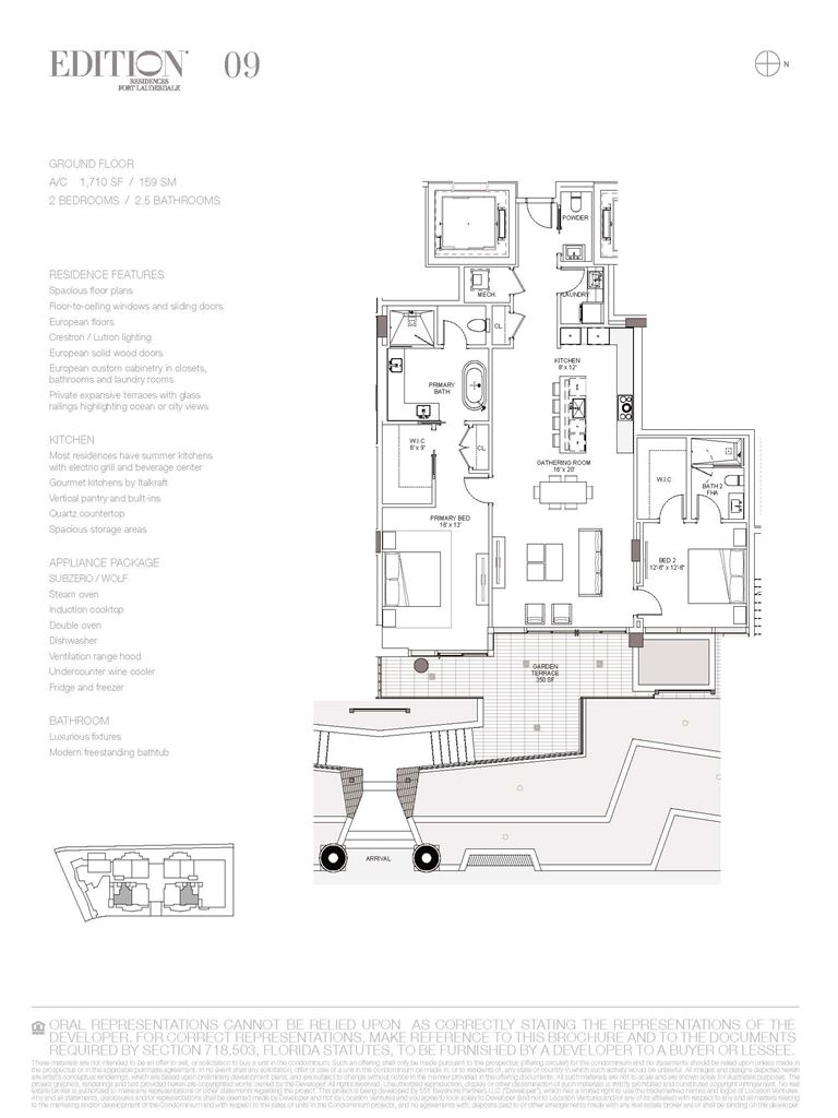 EDITION Fort Lauderdale Residences - Unit #Villa 09 - Ground Floor with 1710 SF
