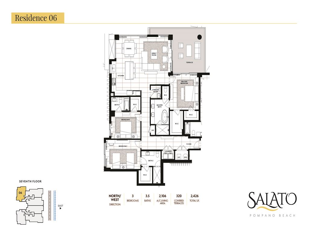 SALATO Pompano Beach - Unit #06 -SW- Floors 3-7v with 2106 SF