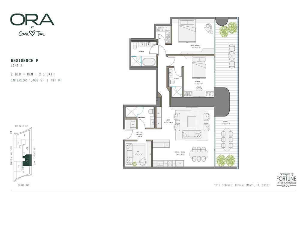 ORA by Casa Tua - Unit #P-2  Floors 45-74 with 1408 SF