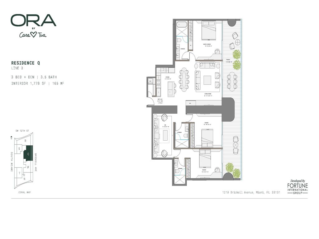 ORA by Casa Tua - Unit #Q-3  Floors 45-74 with 1778 SF