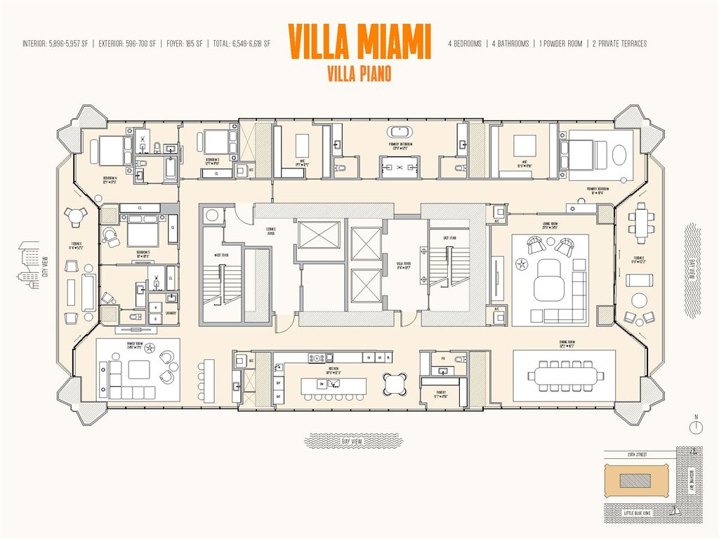 Villa Miami - Unit #Villa Piano A with 5896 SF