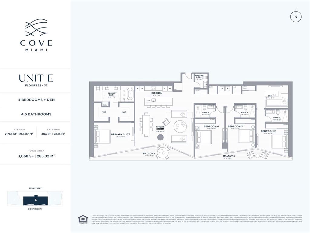 Cove Miami - Unit #Residence E 05 with 3068 SF