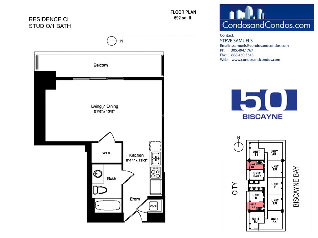 50 Biscayne - Unit #C/I with 692 SF
