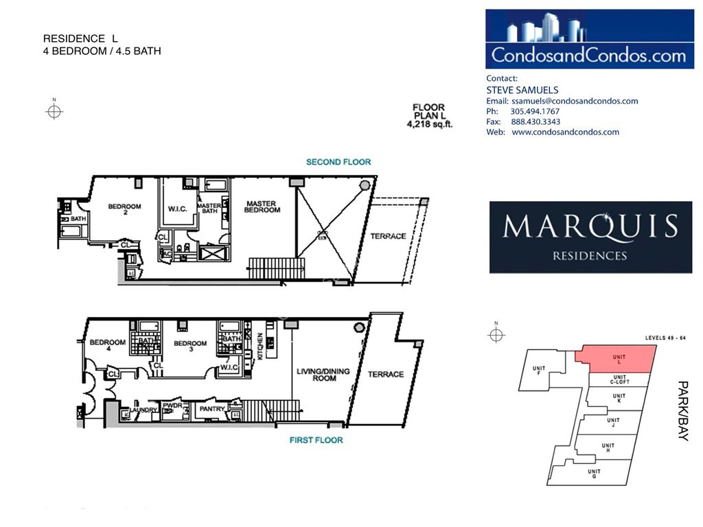Marquis Residences - Unit #L with 4218 SF