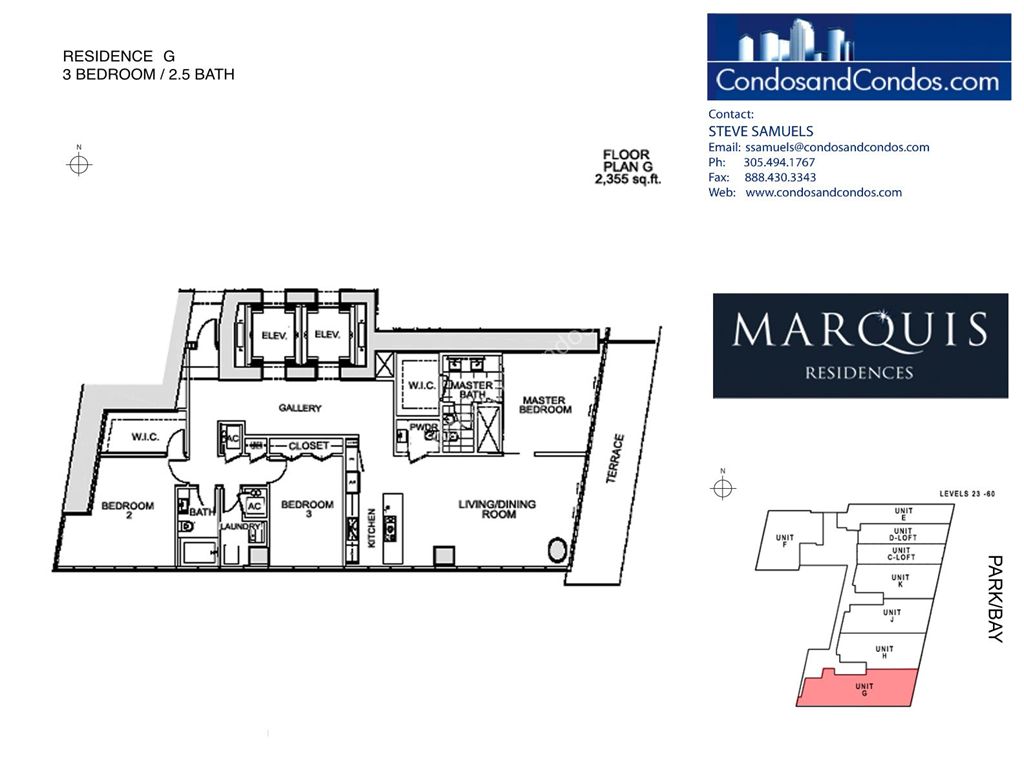 Marquis Residences - Unit #G with 2355 SF