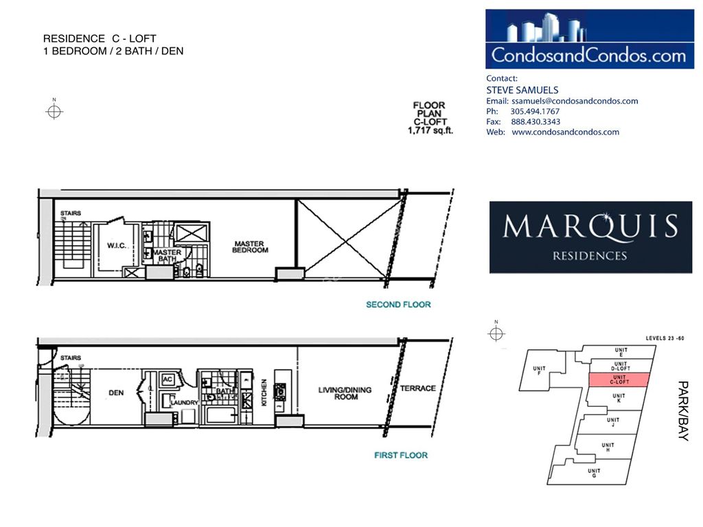 Marquis Residences - Unit #C Loft with 1717 SF