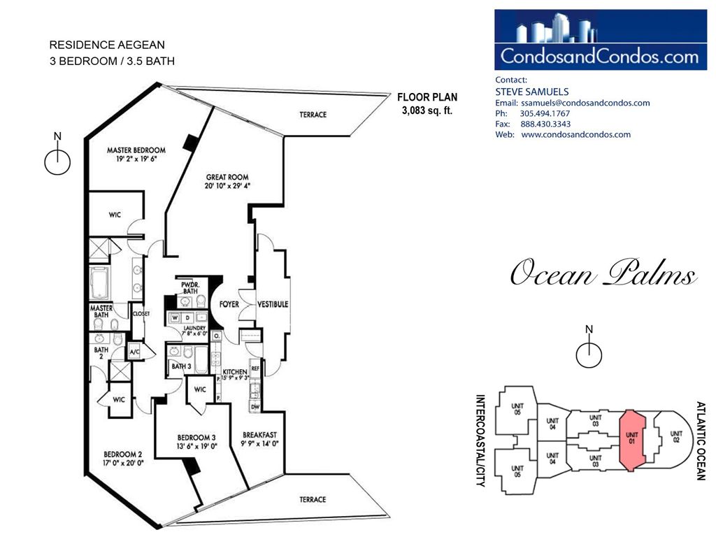 Ocean Palms - Unit #01 with 3083 SF