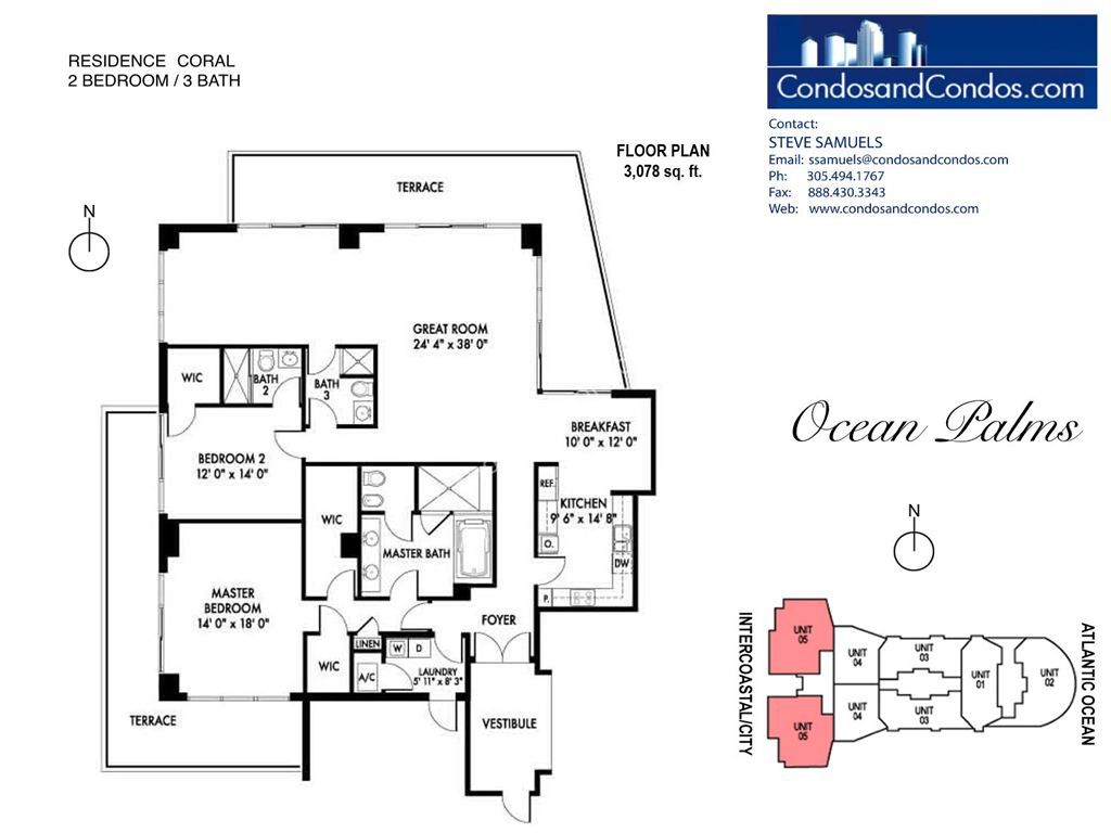 Ocean Palms - Unit #05 with 3078 SF