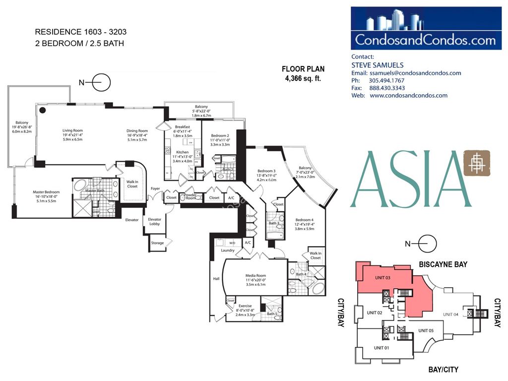 Asia - Unit #1603-3203 with 4366 SF