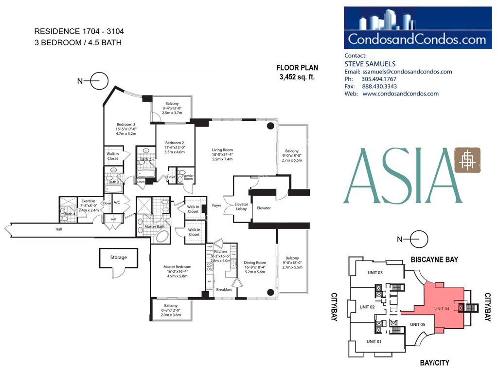 Asia - Unit #1704-3104 with 3452 SF