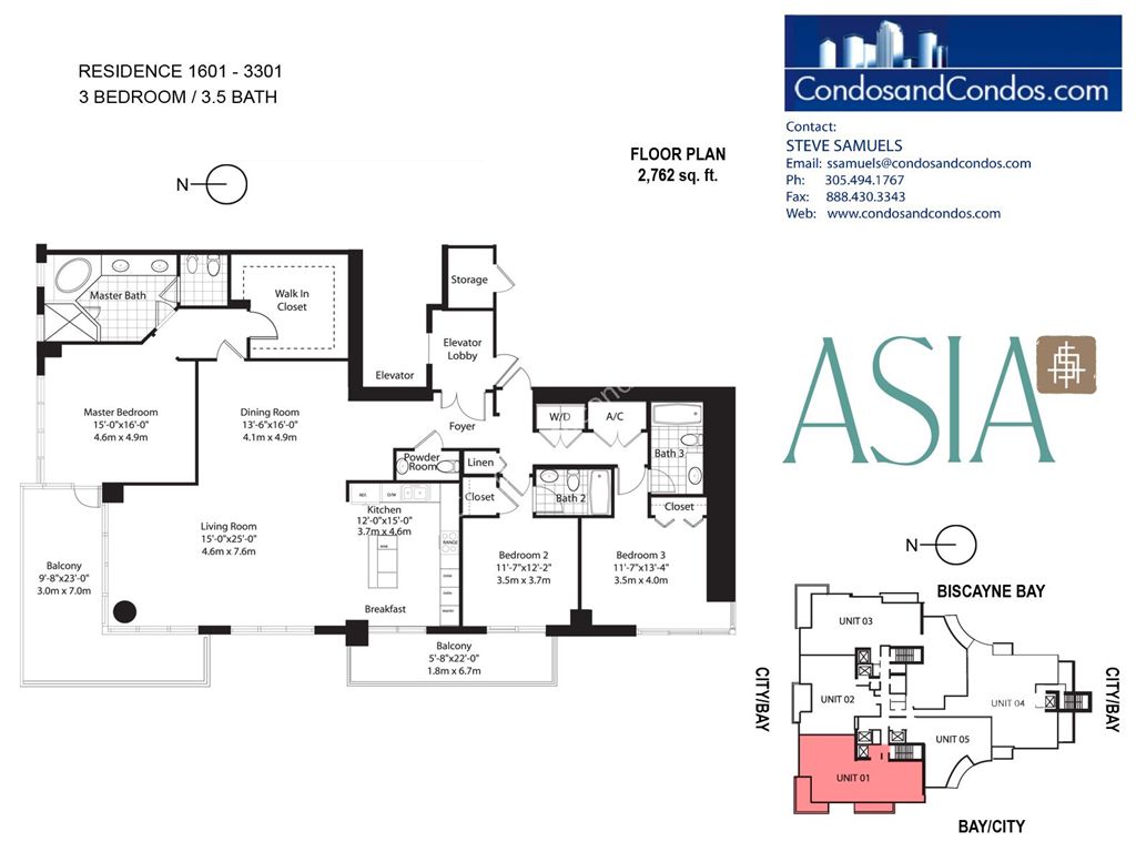 Asia - Unit #1601-3301 with 2762 SF