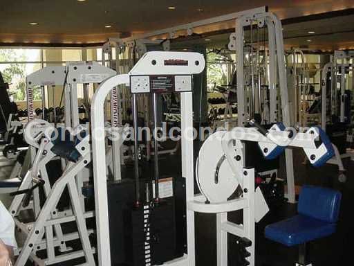 Fully equipped cardio, weight training, and aerobics facility