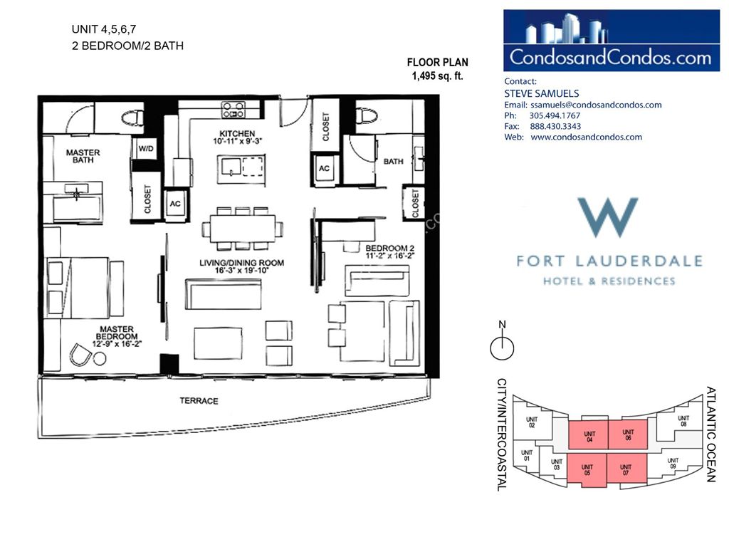 W Residences Ft Lauderdale - Unit #6 with 1495 SF