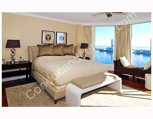 Master bedroom with expansive water-scape vistas