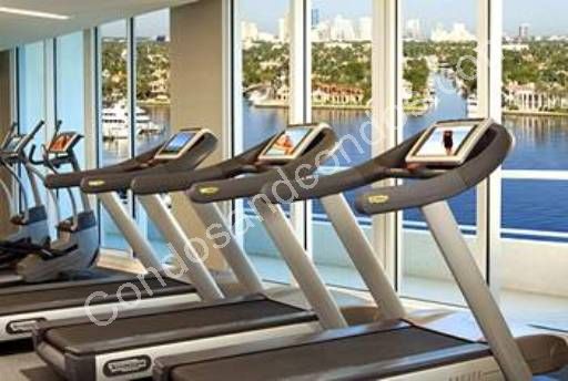 The expansive Fitness Center overlooks the Intracoastal waterway 
