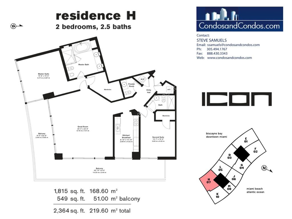 ICON South Beach - Unit #H with 2364 SF