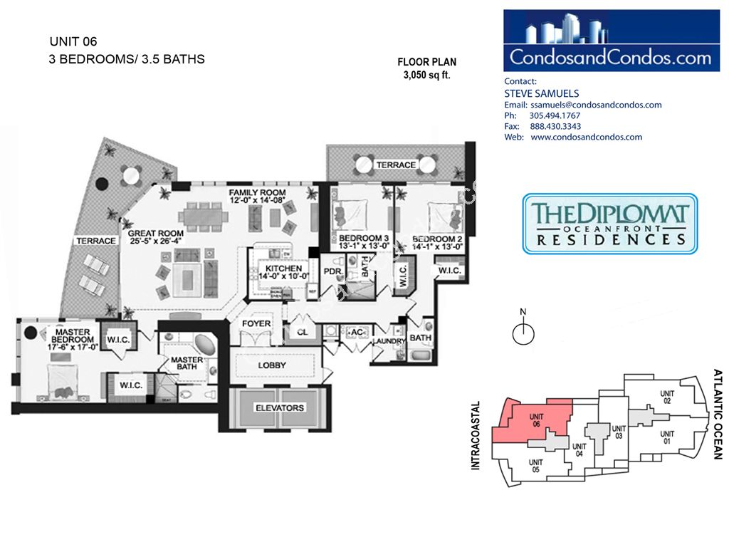 Diplomat Ocean Residences - Unit #06 with 3050 SF