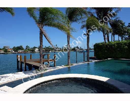 Poolside overlooking Biscayne Bay and private dock