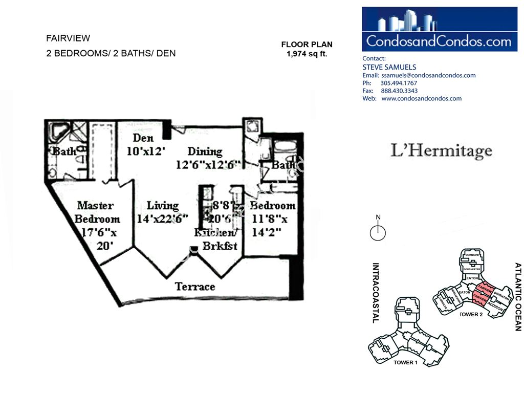 L Hermitage II - Unit #Fairview with 1974 SF