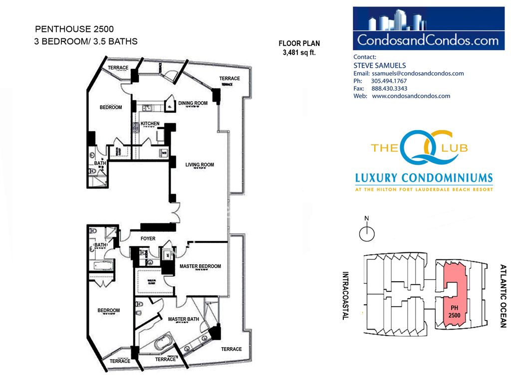 Hilton Q Club Ft Lauderdale Beach Resort - Unit #Penthouse 2500 with 3481 SF