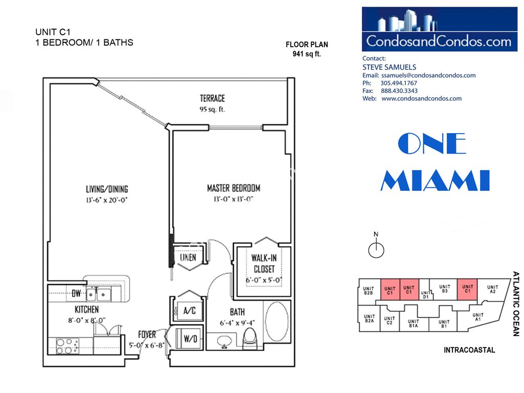 One Miami East - Unit #C1 with 941 SF