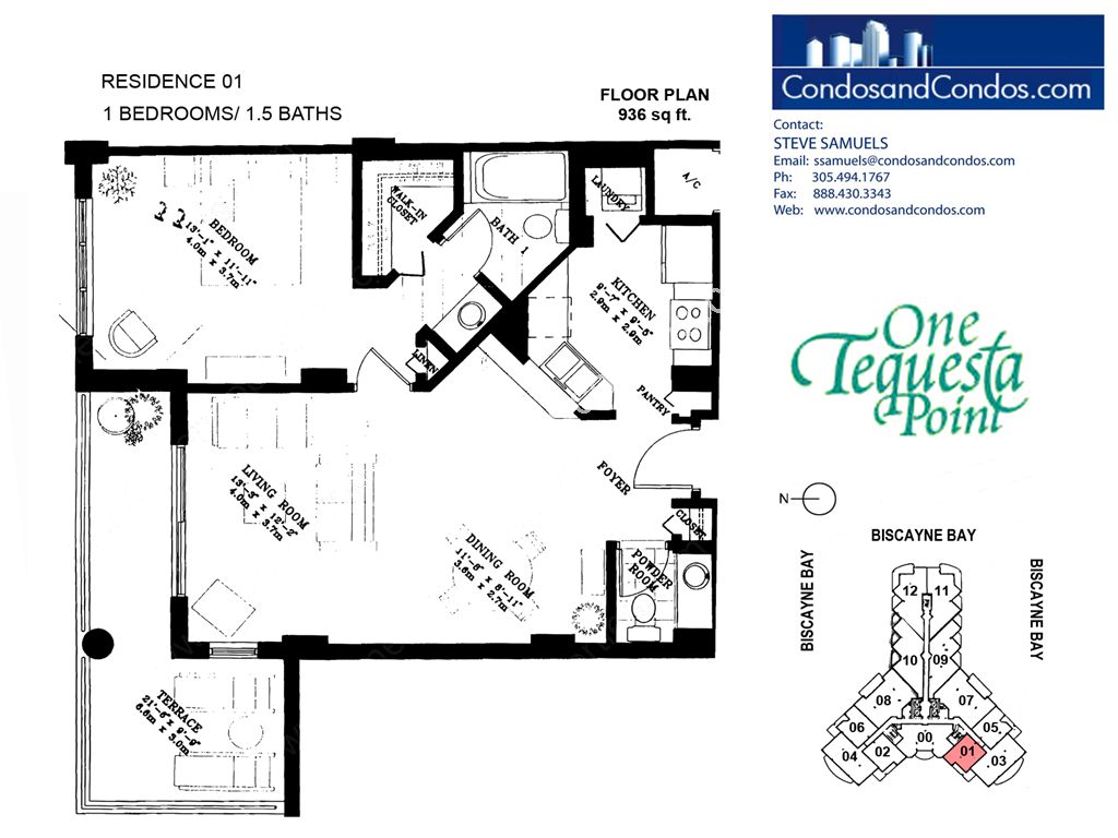 One Tequesta Point - Unit #01 with 936 SF